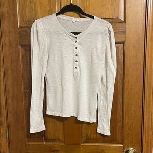 Z Supply Off-White Long Sleeve Button Top